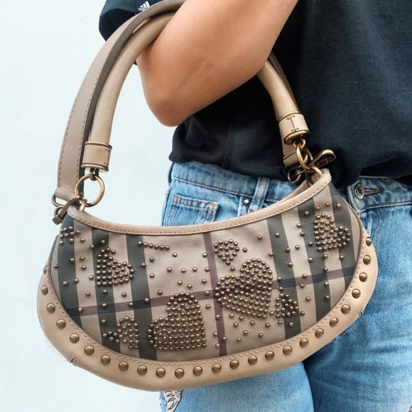 Authentic Burberry Studded Shoulder Bag - Picture 1 of 5